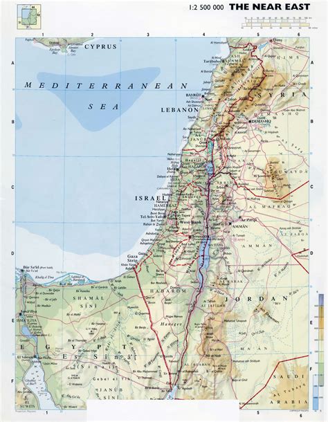 Large detailed map of Israel .